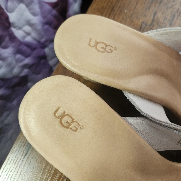 UGG Natassia Metallic Basket Wedge Sandal Size 10